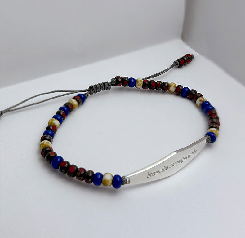 Americana Beaded Bracelet in Silver